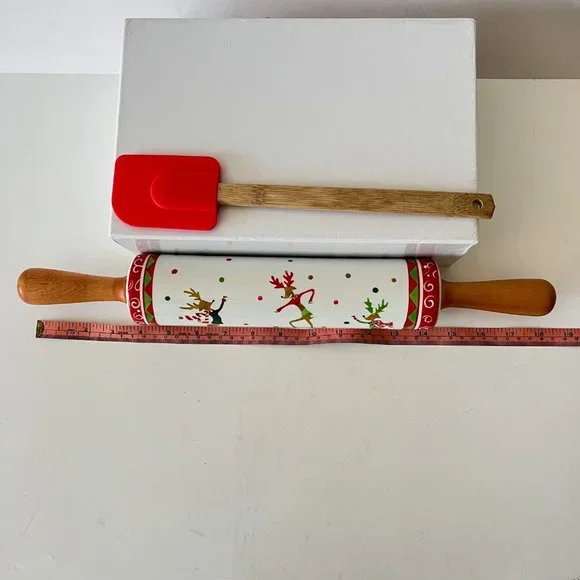 KitchenAid Slider Cookie Sheet, CounterArt Reindeer Rolling Pin & Spatula Set - Picture 11 of 16